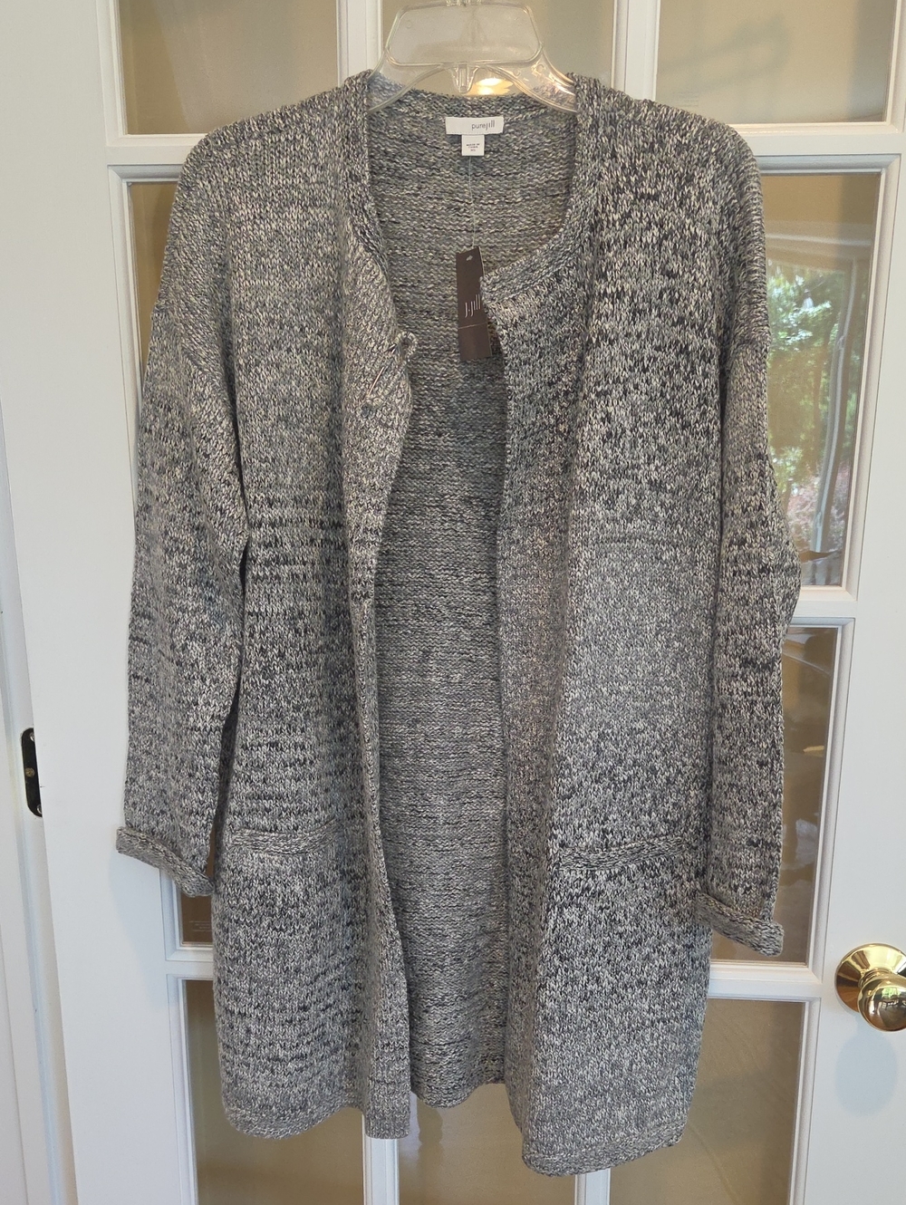 NWT J.Jill Gray Open Long Cardigan Sweater Size: XS